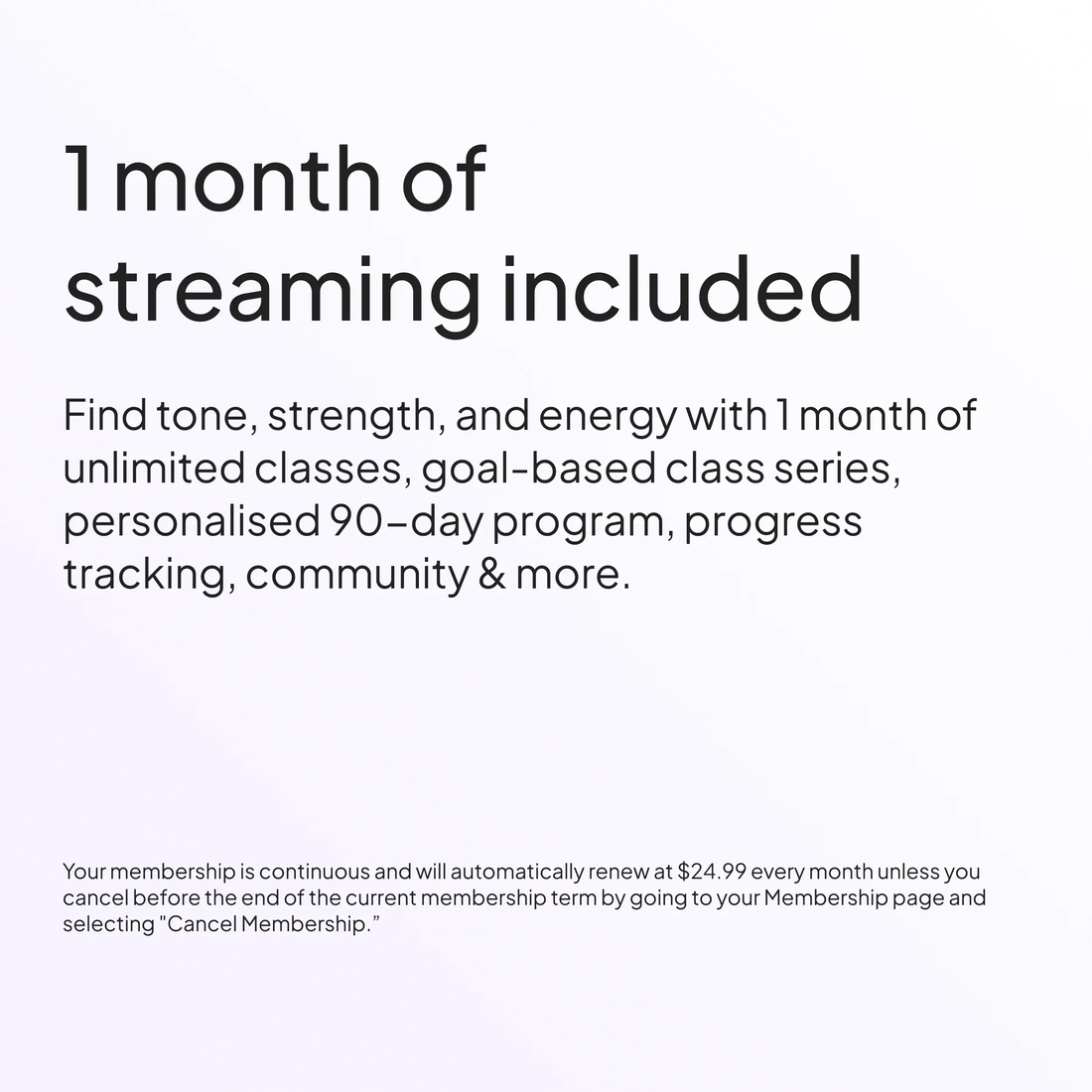 1 Month App Membership